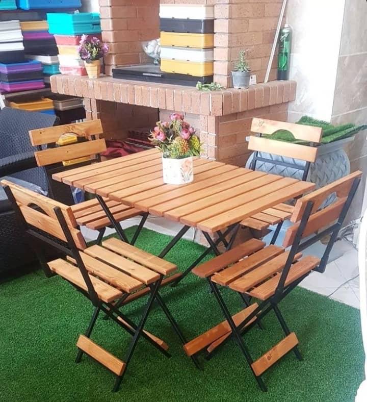 ست چهار نفره میز و صندلی تاشو